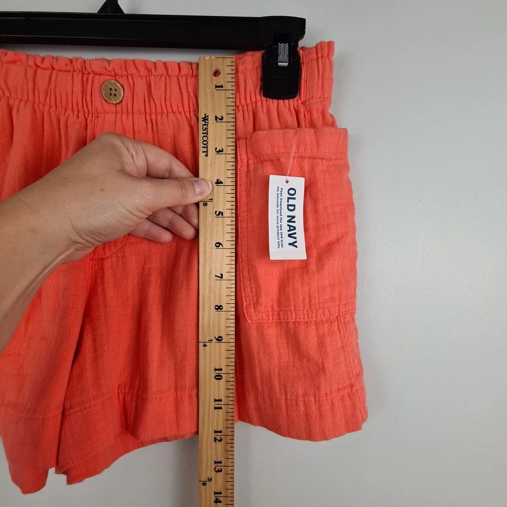 Old Navy Girls Everyday Shorts Coral Cotton Gauze XL 14-16 Comfort Vacation